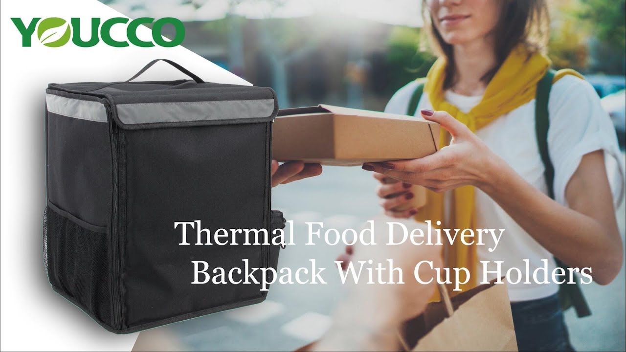 Thermal Insulated Food Delivery Backpack With Cup Holders  DS211015