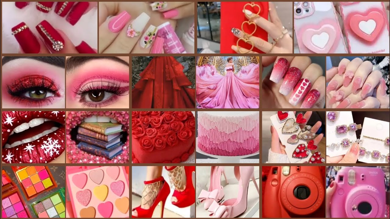 Red❤️ v/s Pink💞 phone case📱 nailart💅 heels👠 eye makeup👁 lipstick💄 western dress👗 #youtube