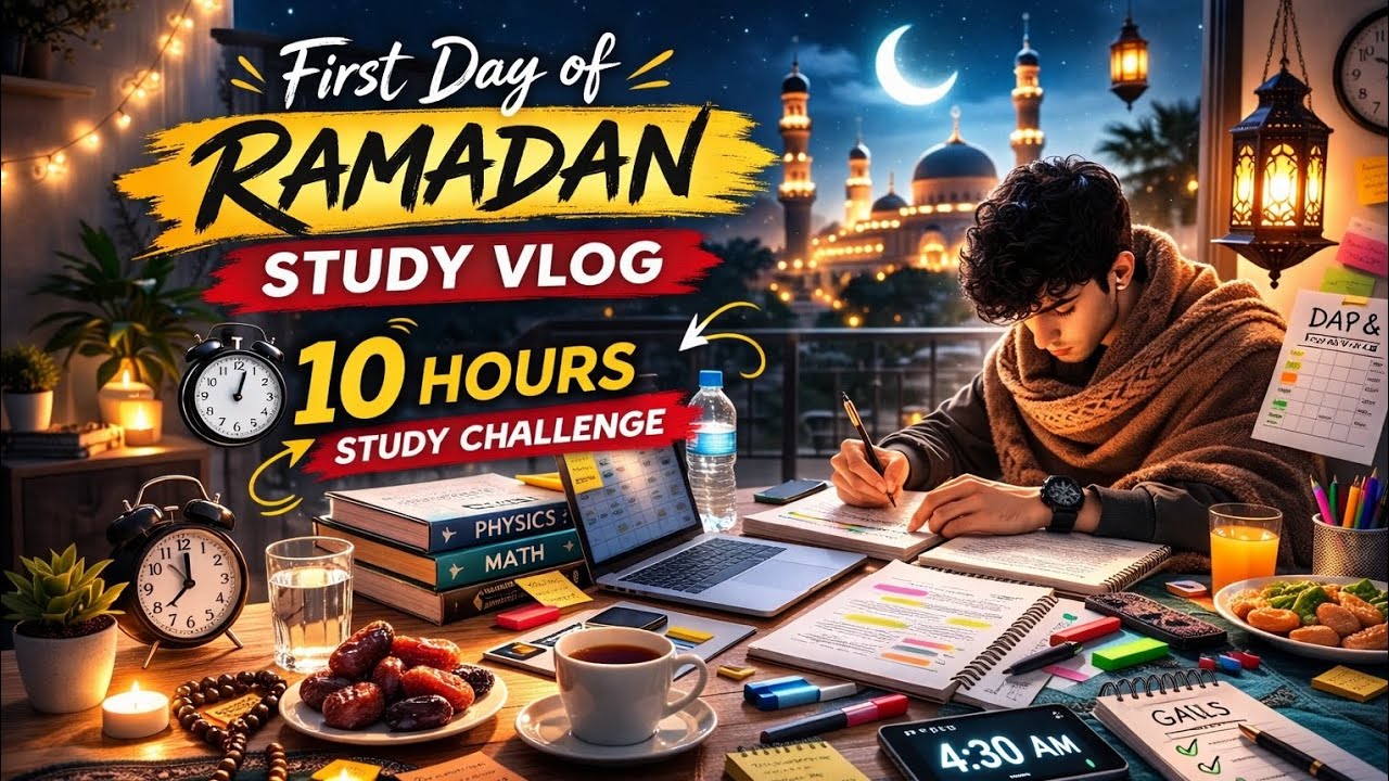 First Day of Ramadan 🌙 | 10 Hours Study Vlog 📚 | Productive Ramadan Routine