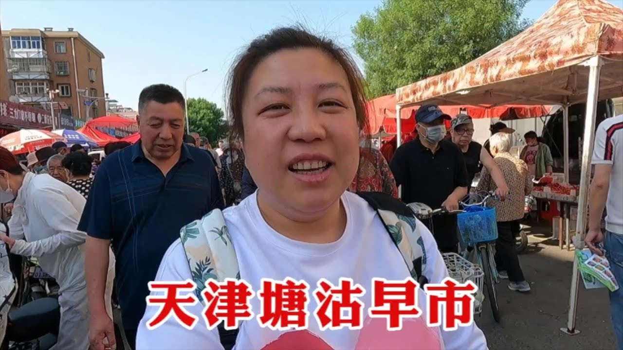 【160斤大龄女】爷俩6点出门逛早市，人多热闹菜便宜，见啥都新鲜，买了一大堆