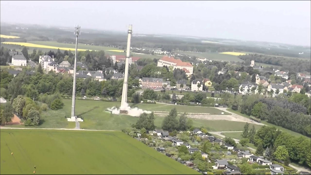Sprengung der Esse in Burgstädt auch Schornstein genannt