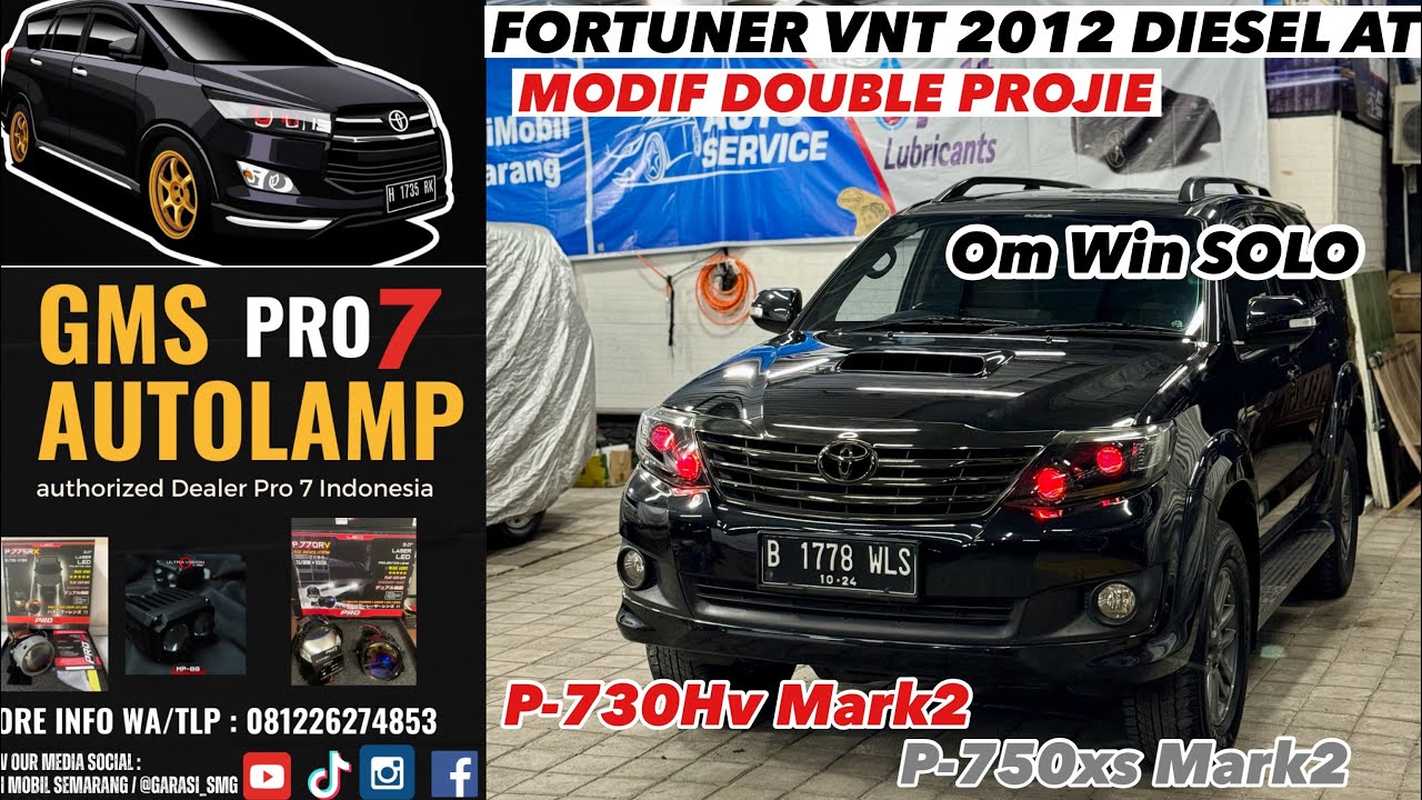 FORTUNER VNT DIESEL MODIFIKASI LAMPU DOUBLE PROJIE LED PRO7 #innovadiesel #pajero #fortuner #diesel