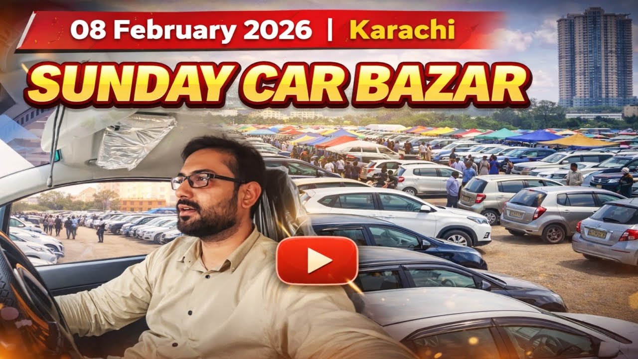 Karachi Sunday Car Bazar 8 Feb 2026 | Aaj Ki Car Prices Aur Market Tour