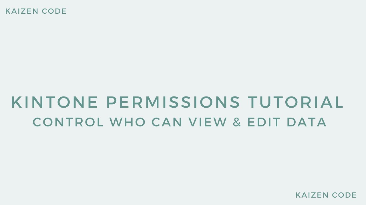 Kintone Access Permissions