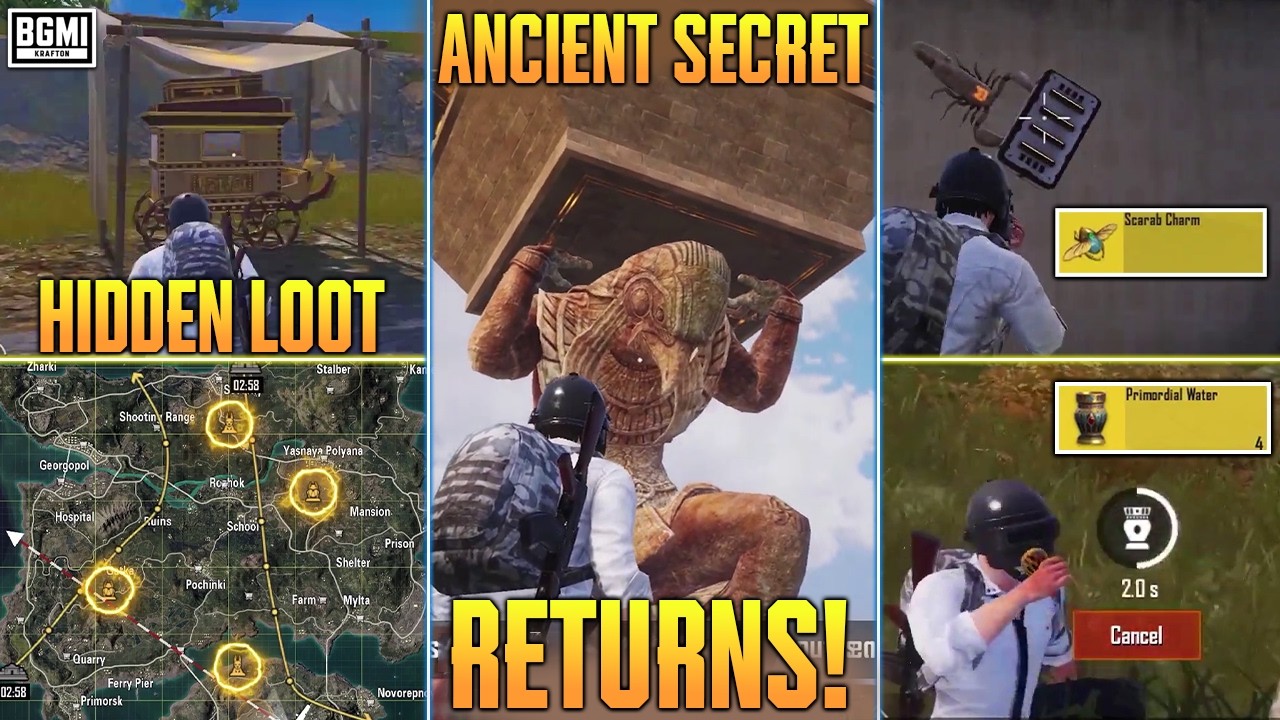 🤫 BGMI/PUBGM *PHARAOH* ANCIENT SECRET COMPLETE GAMEPLAY || NEW TRICK AND HIDDEN LOOT EXPLAIN.