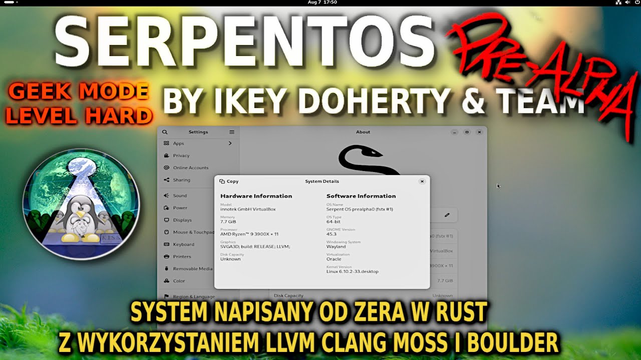 SerpentOS PreAlpha - Zaawansowany system od tw&oacute;rcy Solus Linux Ikey Doherty. Czym jest , Rust i Moss