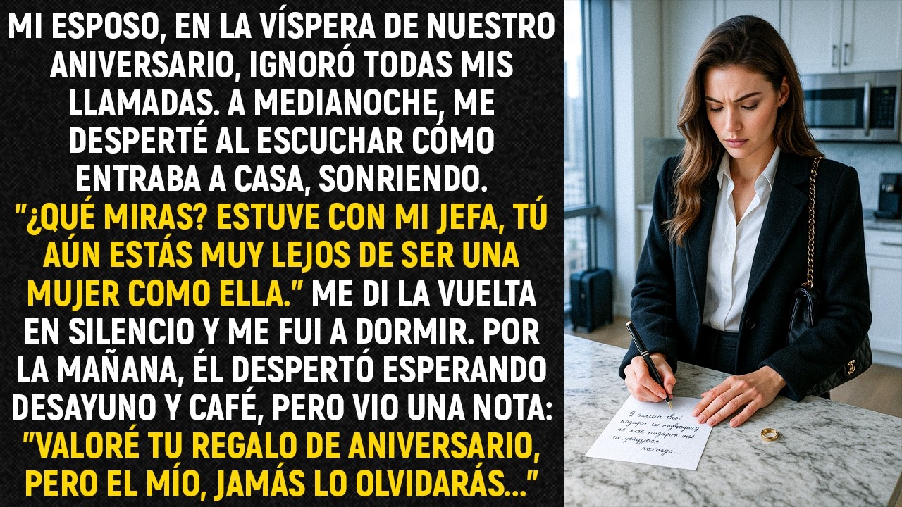 Mi esposo, en la víspera de nuestro aniversario, ignoró todas mis llamadas. A medianoche, me...