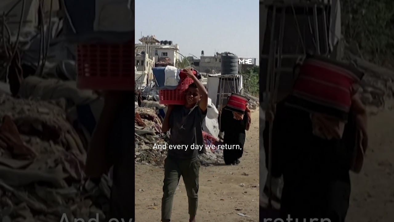 Palestinians in Gaza forced to flee after Israeli forces drop threatening leaflets amid ceasefire