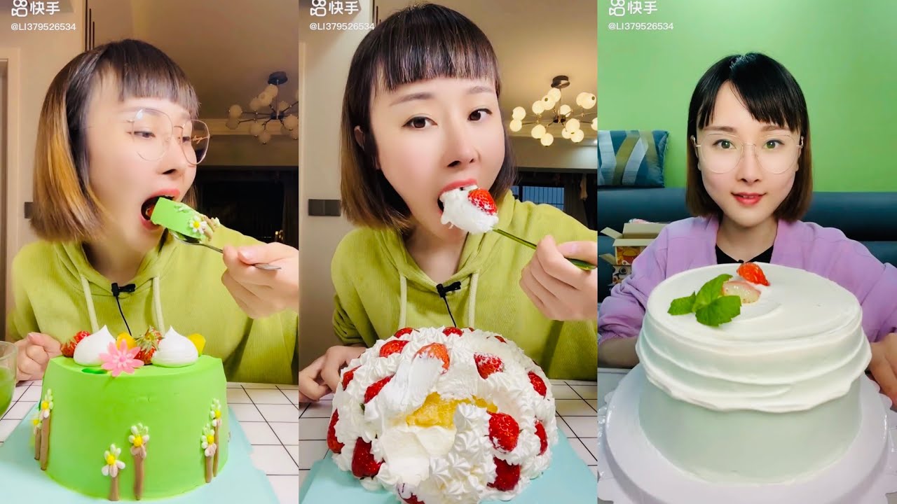 ASMR Special of LI379526534 Eating CREAMY CAKES 먹방 | 饮食表演 | การแสดงการกิน| 食事ショー