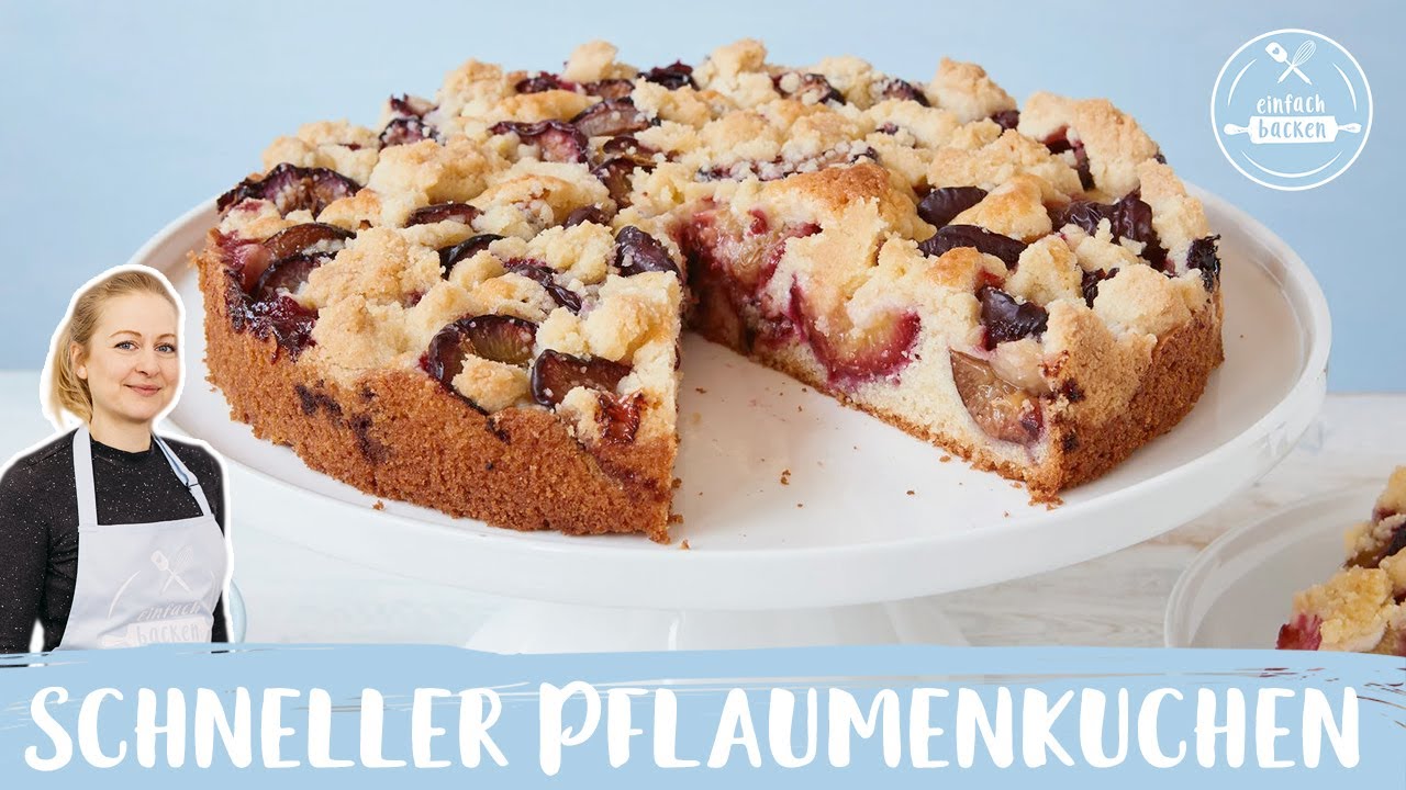 Schneller Pflaumenkuchen | Zwetschgenkuchen mit Streusel | in nur 20 Min. im Ofen 😋 I Einfach Backen