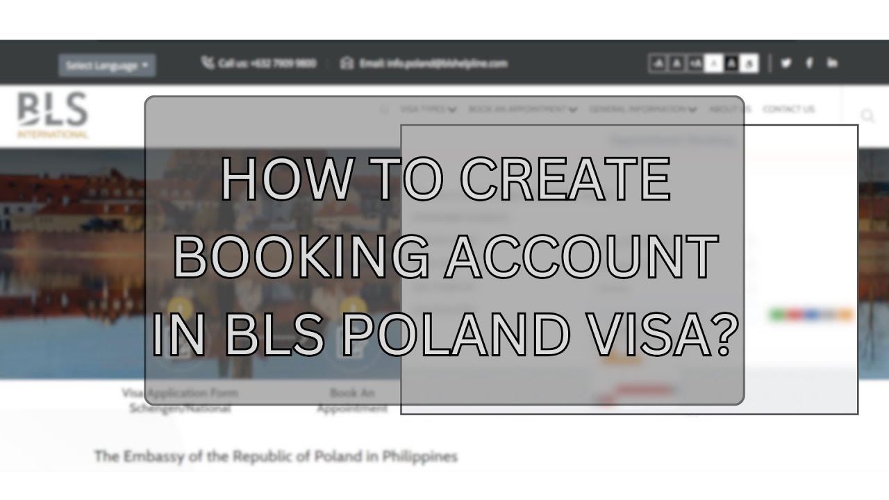 HOW TO CREATE BOOKING ACCOUNT IN BLS POLAND VISA?