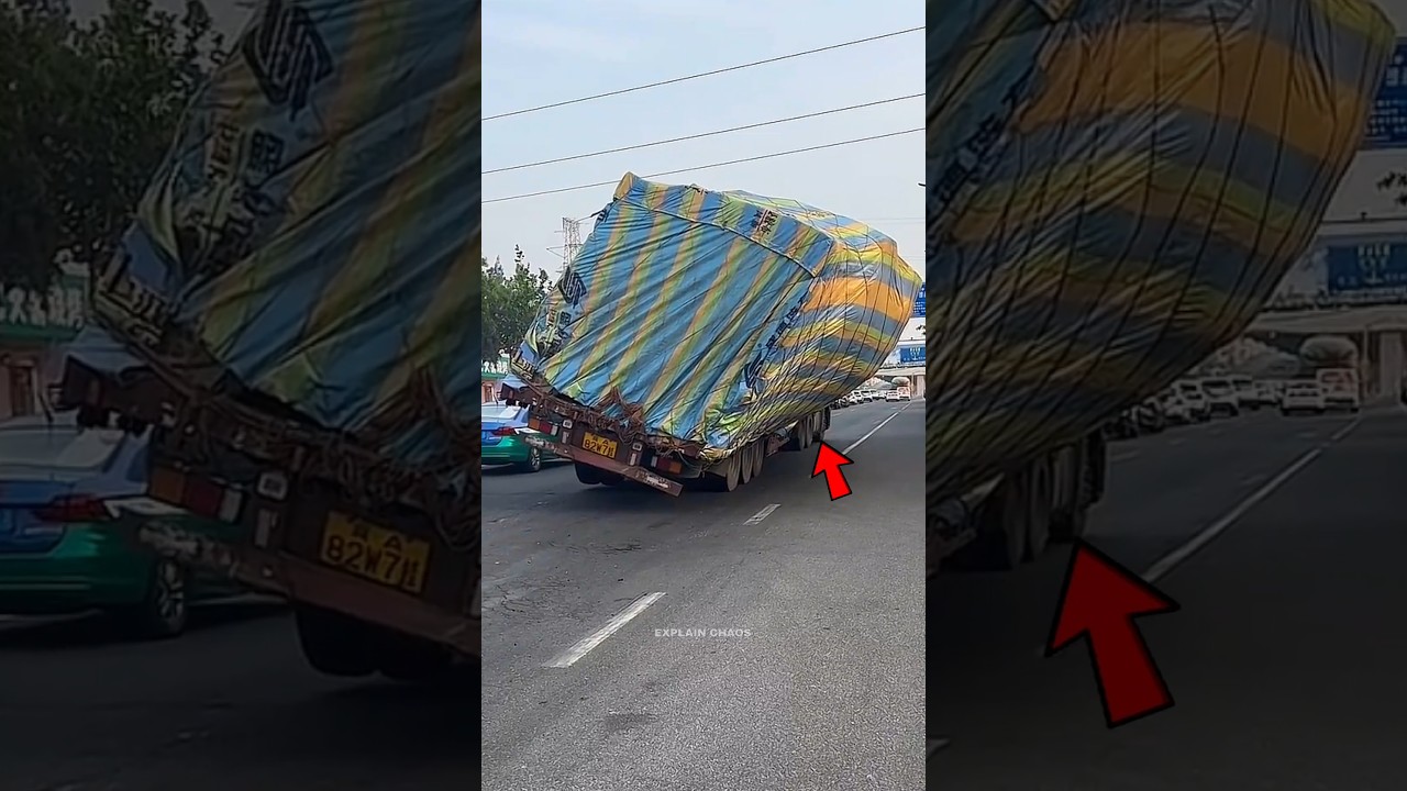 Overloaded Truck Collapse in China 😮