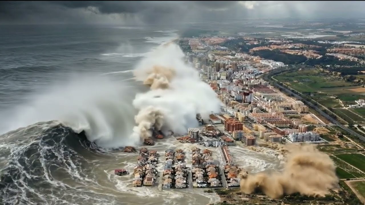 ⚠️ SIMULACIÓN IA: Tsunami Catastrófico en LEPE (Huelva) -