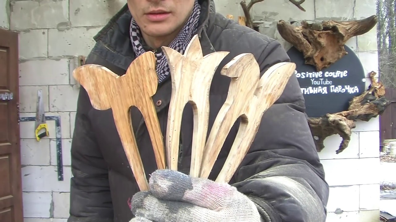 Wooden hair accessories.