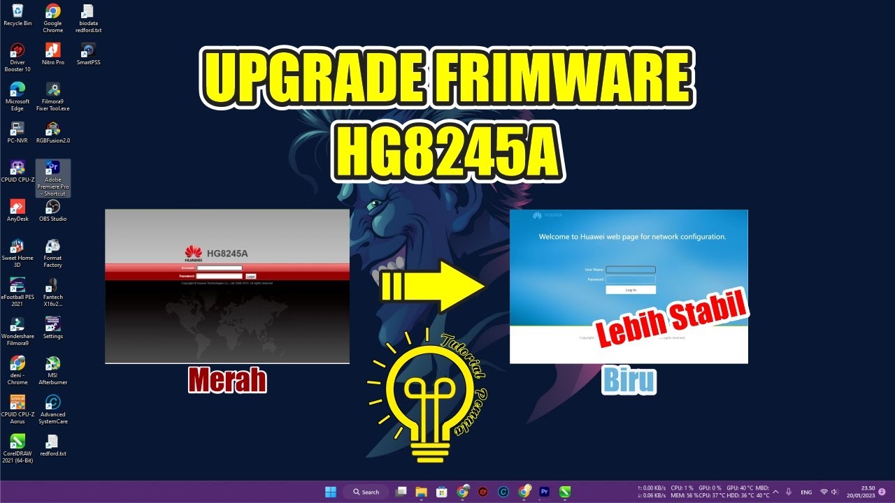 Upgrade Modem Huawei HG8545A Dari Frimware Lama (merah) ke Frimware Baru (Biru) || Lebih Stabil