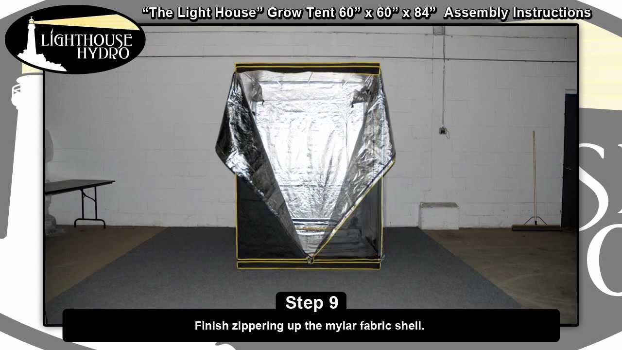 Lighthouse Hydro Grow Tent - 5' x 5' x 7' Assembly Instructions