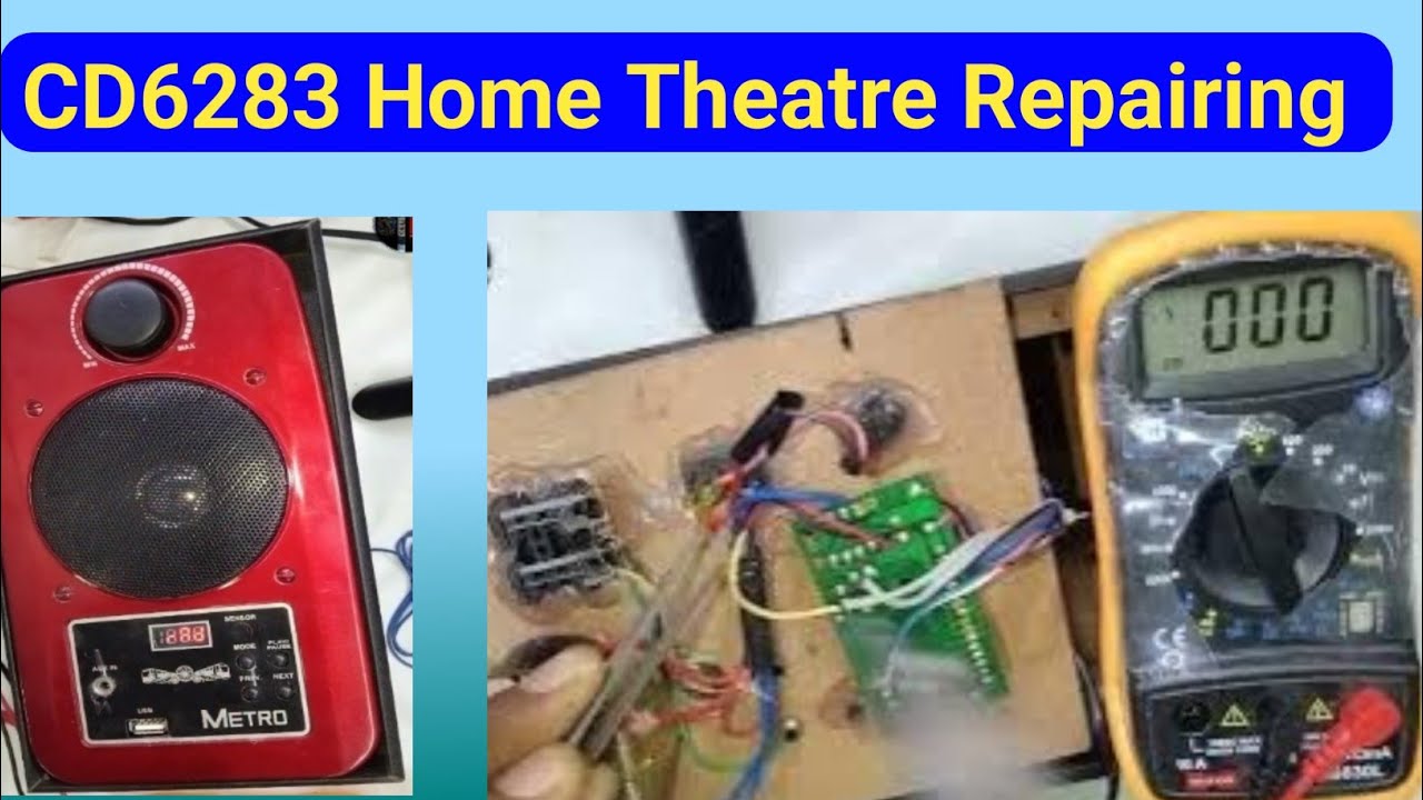 How to repair 6283 home theatre || 6283 single IC home theatre repairing?