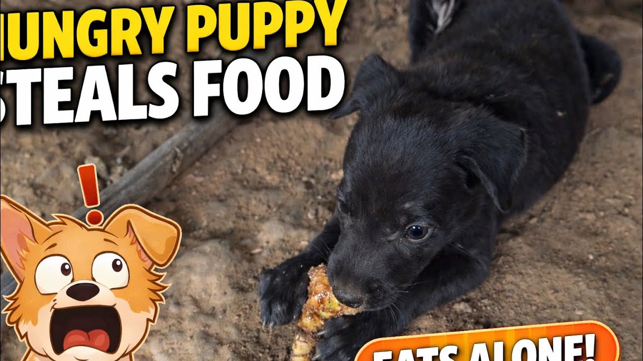 Hungry Puppy Secretly Steals Food and Eats Alone | Funny Puppy Moment