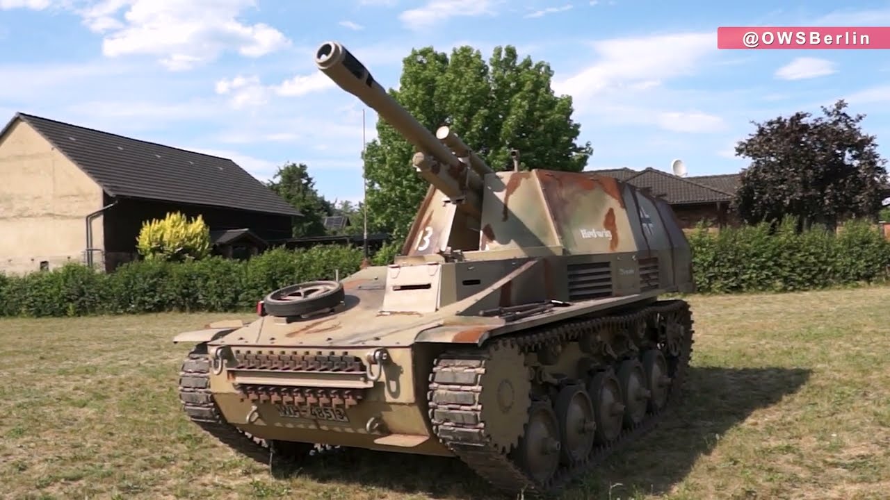 German self-propelled gun SdKfz 124 "Wespe"  (German for "wasp") | Review Exterior and Interior