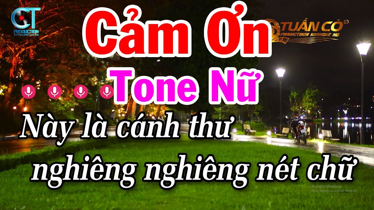 Karaoke Cảm Ơn Tone Nữ Nhạc Hay Beat Dễ Ca Tuấn C&ograve;