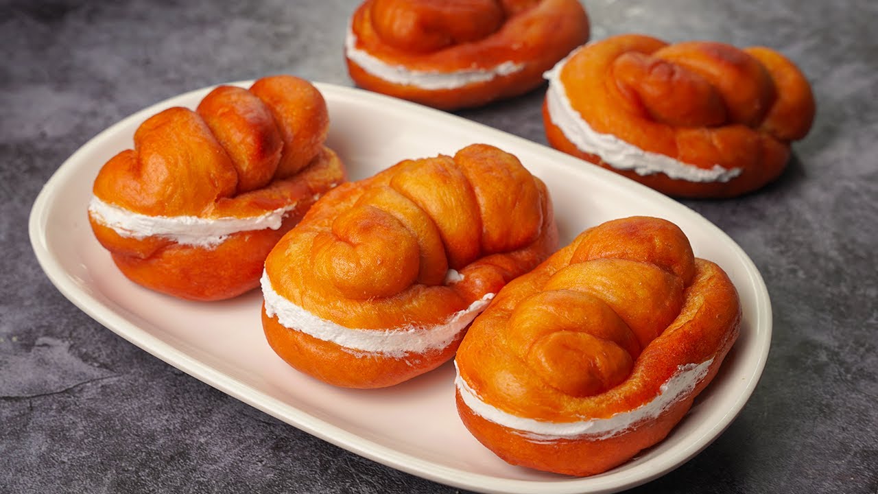 No Egg No Oven Cream Bread Recipe | Fried Cream Bun Recipe | Yummy
