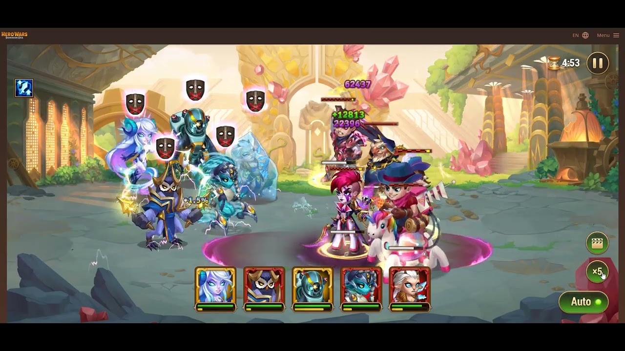 Hero Wars Surging torrent event for Titus & Gelo Battle Level 4 and 170 buff
