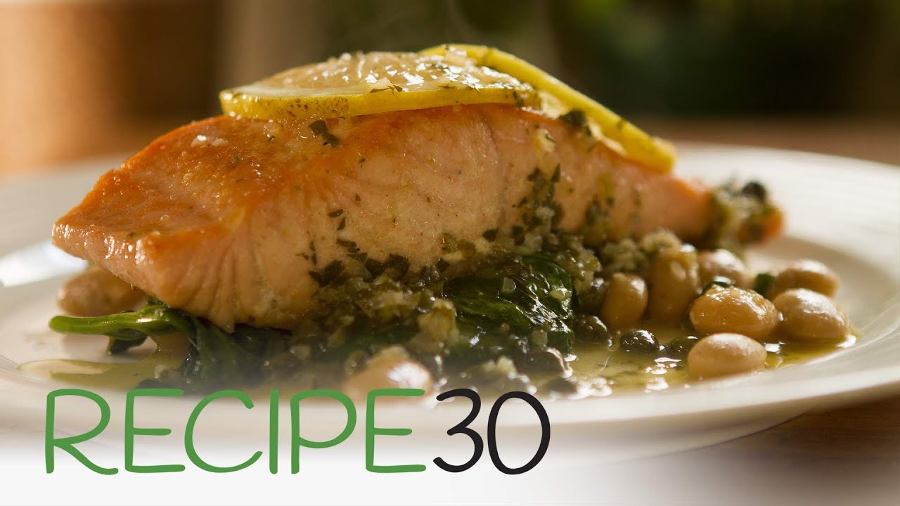 SALMON PICCATA STYLE with lemon wine butter