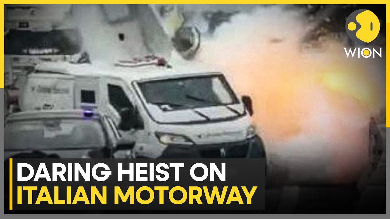 Italy Heist: Robbers Blow Up Armoured Van on Southern Italy Motorway | WION