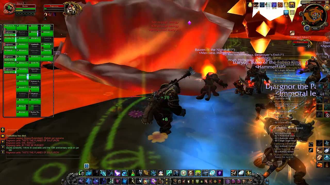World of Warcraft 10th Anniversary - 40 Man Raid - Ragnaros + Core Hound Mount