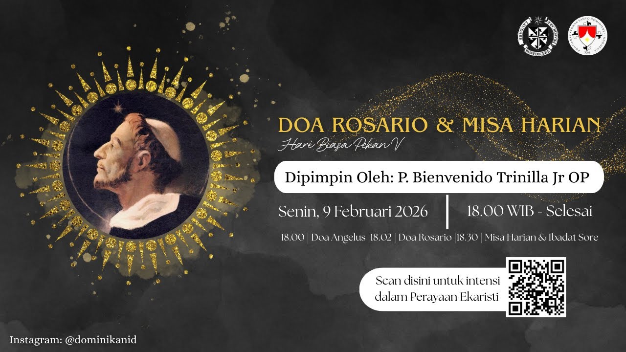 Senin, 9 Februari 2026 | DOA ROSARIO & MISA HARIAN | Minggu Biasa V