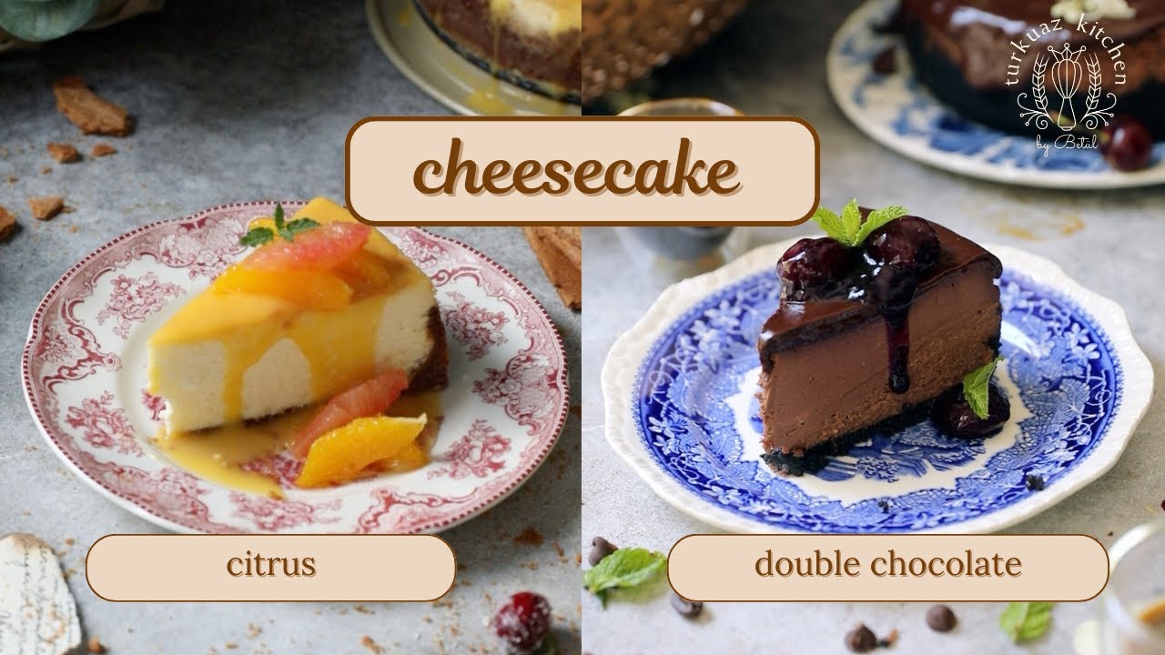 Citrus Cheesecake & Double Chocolate Cheesecake with Homemade Cookie Bases