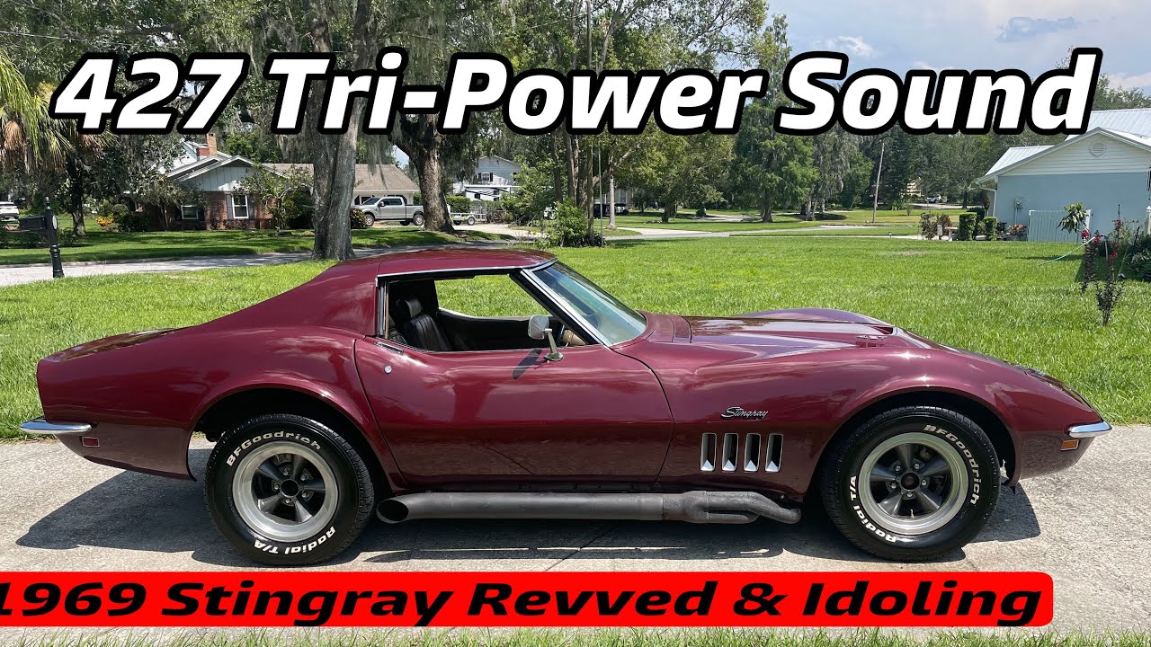 1969 Corvette Stingray 427 cubic inch Tri Power revved and idling￼