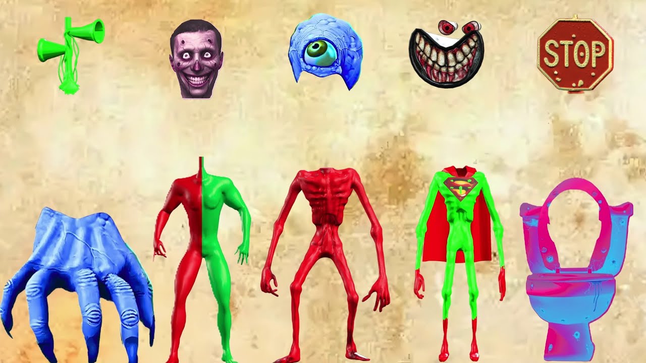 WRONG HEADS SIREN HEAD ACA HURRICANE, SIREN HEAD HOUSE, SIREN HEAD BRAIN EYE, OCTOPUS, SIREN HEAD