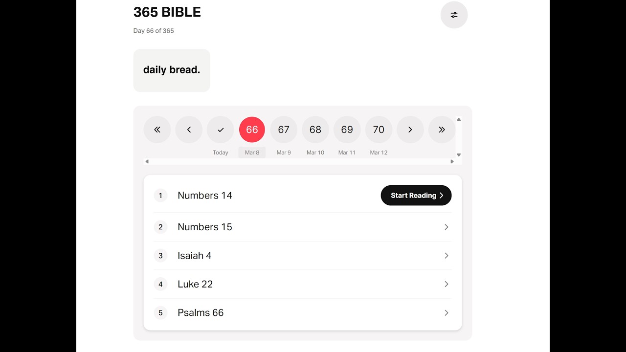 356 Day Bible Plan - Day 66