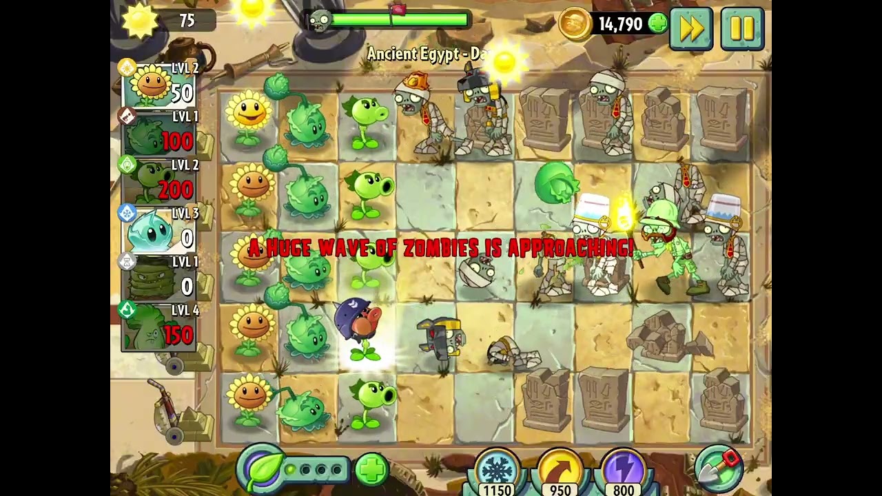 Playing Pvz 2 (Finishing the Egypt to Pirate Seas)