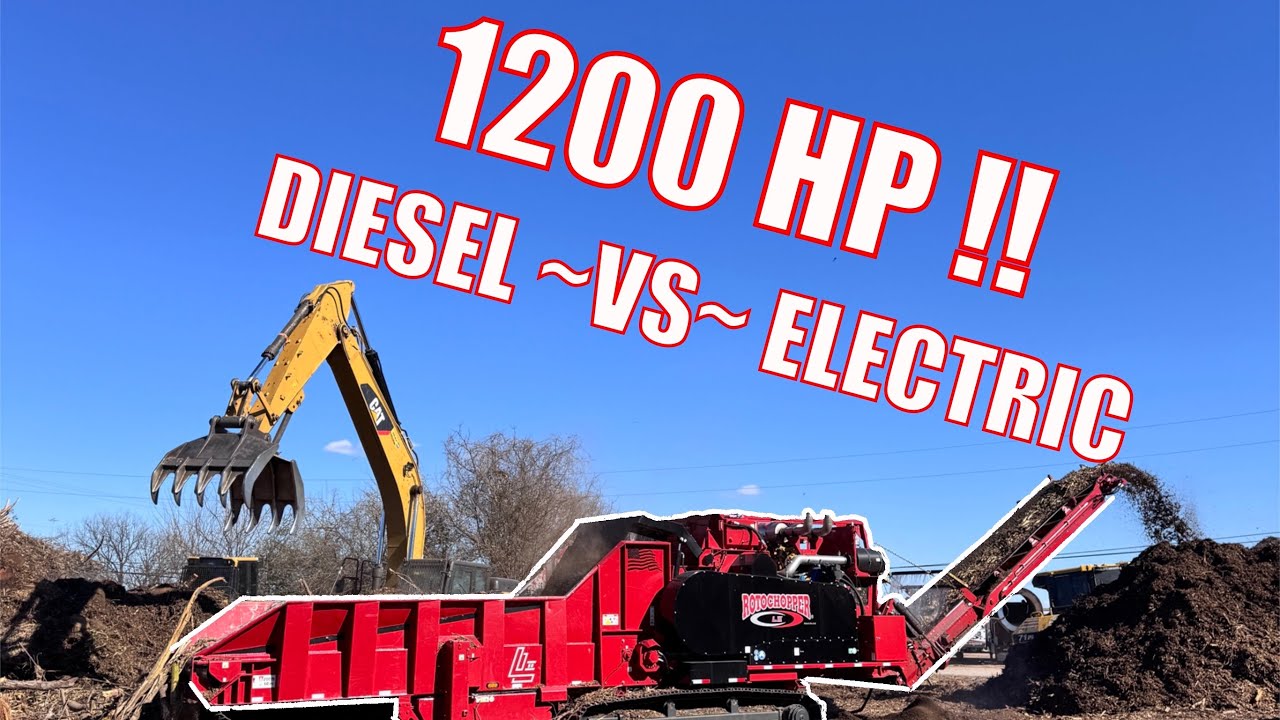 Diesel vs Electric: 1200 HP Wood Grinders Go Head-to-Head