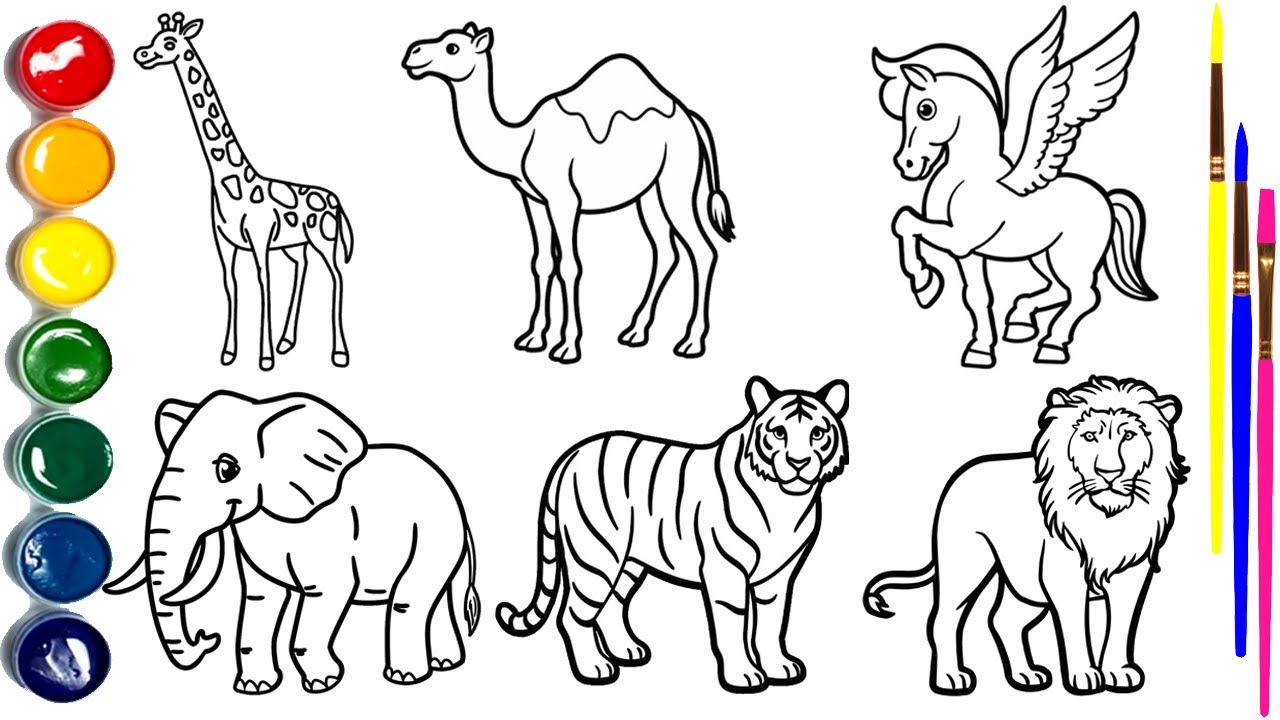 DRAW Amazing Animals in Minutes | Children Draw Animals🦒🐫🦄🐘🐅🦁