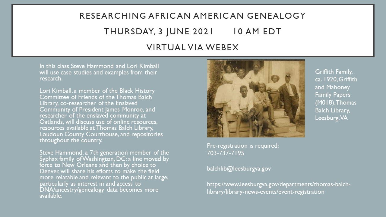 Researching African American Genealogy