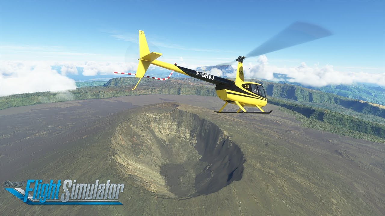 Flight Simulator 2020 FS2020 | Robinson R44 Run Hélico | Piton de la Fournaise à l'île de la Réunion