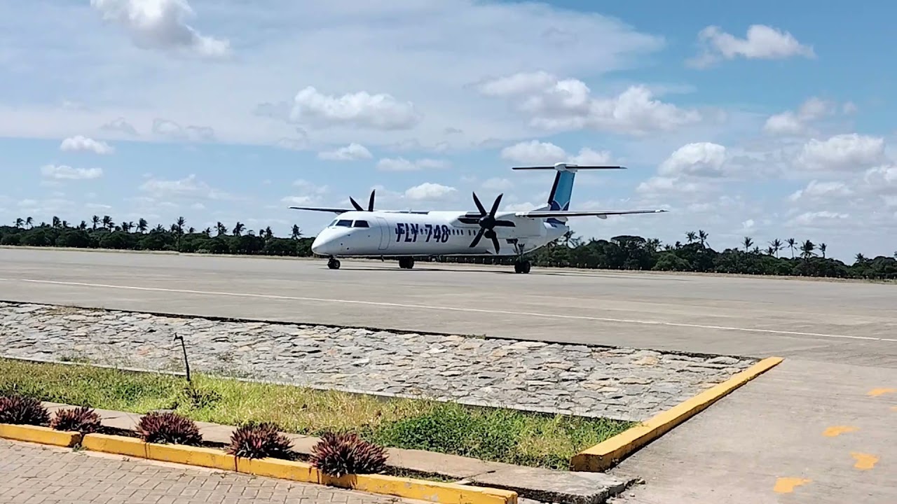 FLIGHT DEPARTURE PLANE SPOTTING AT MALINDI AIRPORT; FLY 540 & FLY 748 (Eddie Mors)