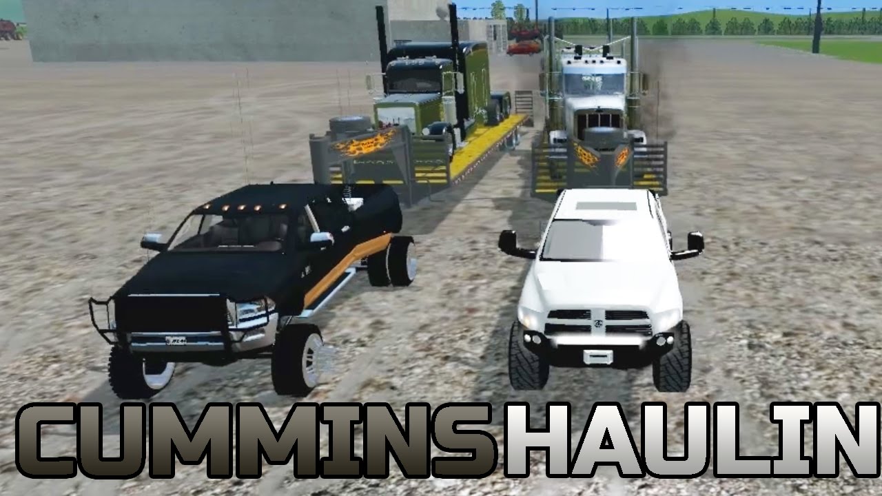 Farming Simulator 2015- Two Custom Cummins Hauling Semis! YEE YEE!