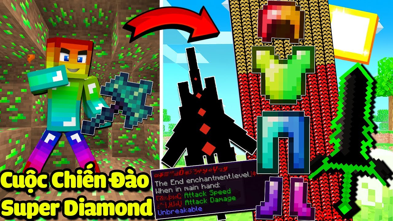 MINI GAME : CUỘC CHIẾN ĐÀO QUẶNG SUPER DIAMOND ** NOOB CÓ KHIÊN BẤT TỬ HỦY DIỆT VIP NHẤT ??