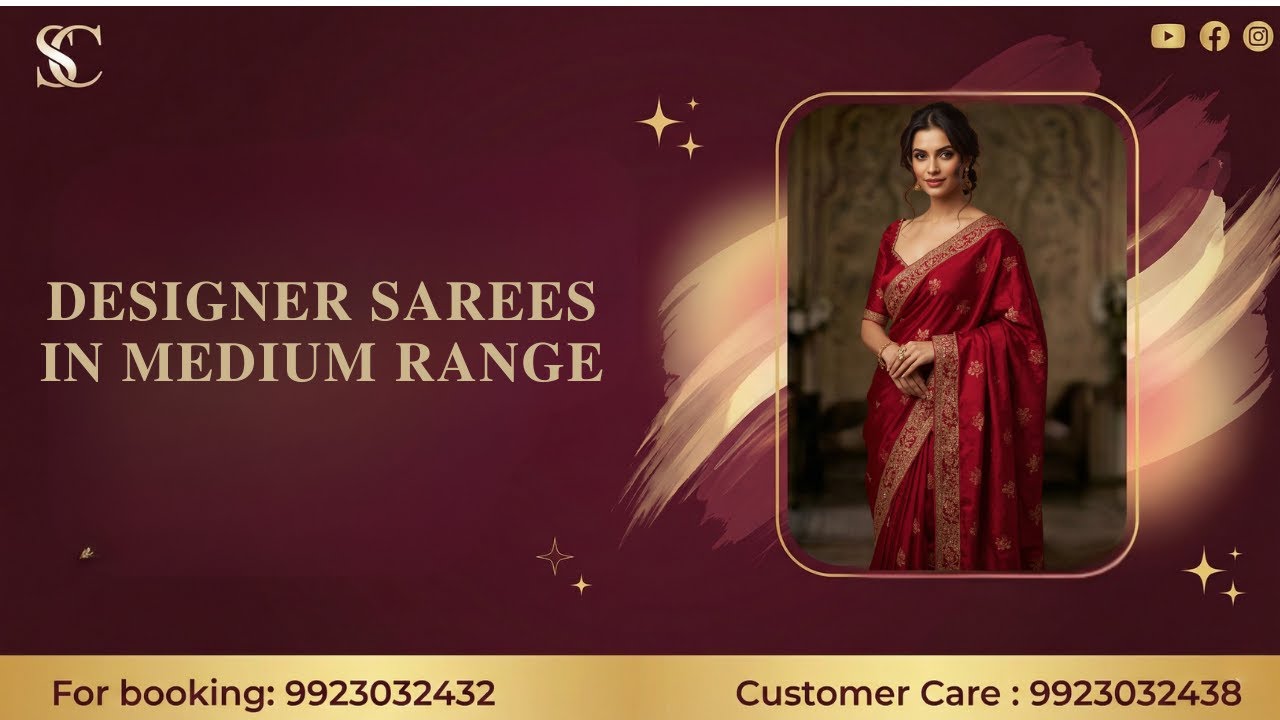 Дизайнерские сари средней ценовой категории | Для заказа: 9923032432 | Smart Choice