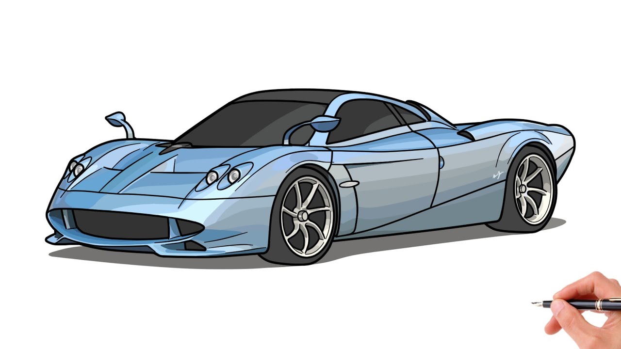 How to draw a PAGANI CODALUNGA / drawing pagani huayra codalunga 2022 sports car