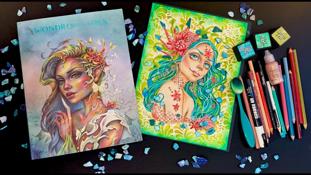 Mixed Media Coloring in New Wondrous Folk