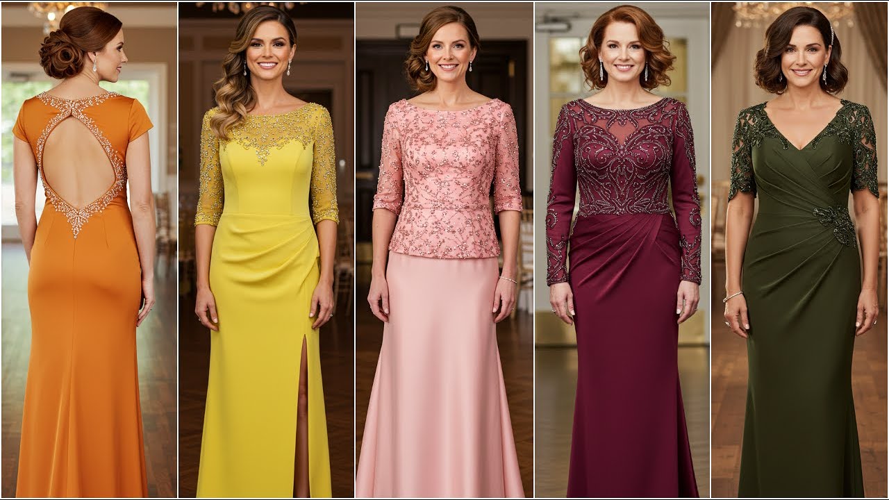 Stretch Satin Mother of The Bride Dresses - Bride's Mom Wedding Dresses - Formal Outfits Trends 2025