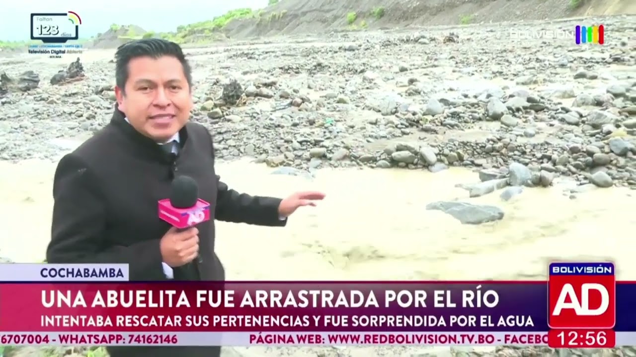 Abuelita muere arrastrada por el río en Cochabamba