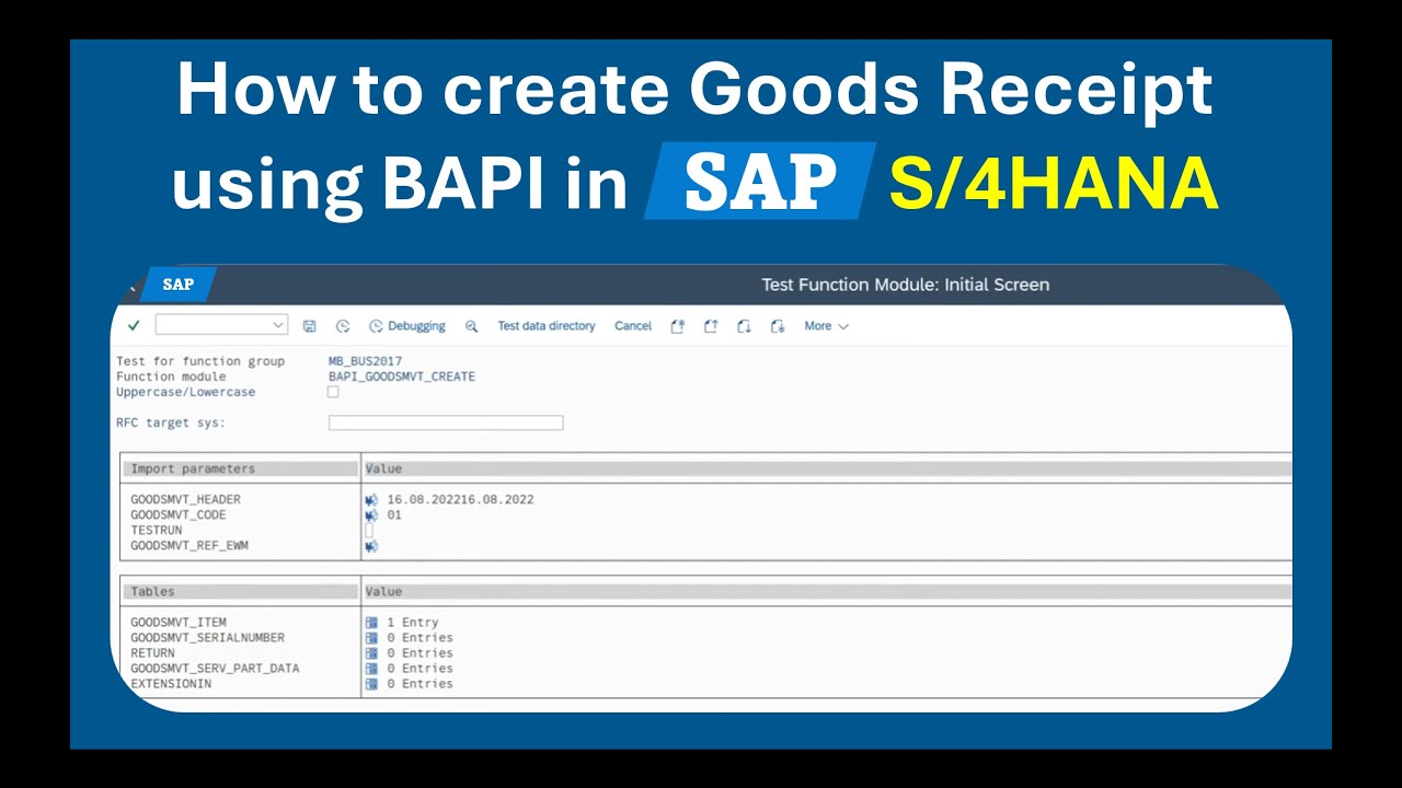 Как создать КВИТАНЦИЮ НА ПРИБЫЛЬ с помощью BAPI в SAP