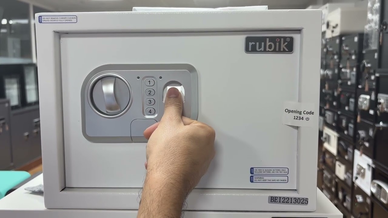 Rubik Basic Biometric Fingerprint Safe Box How to Register Pincode and Fingerprint 