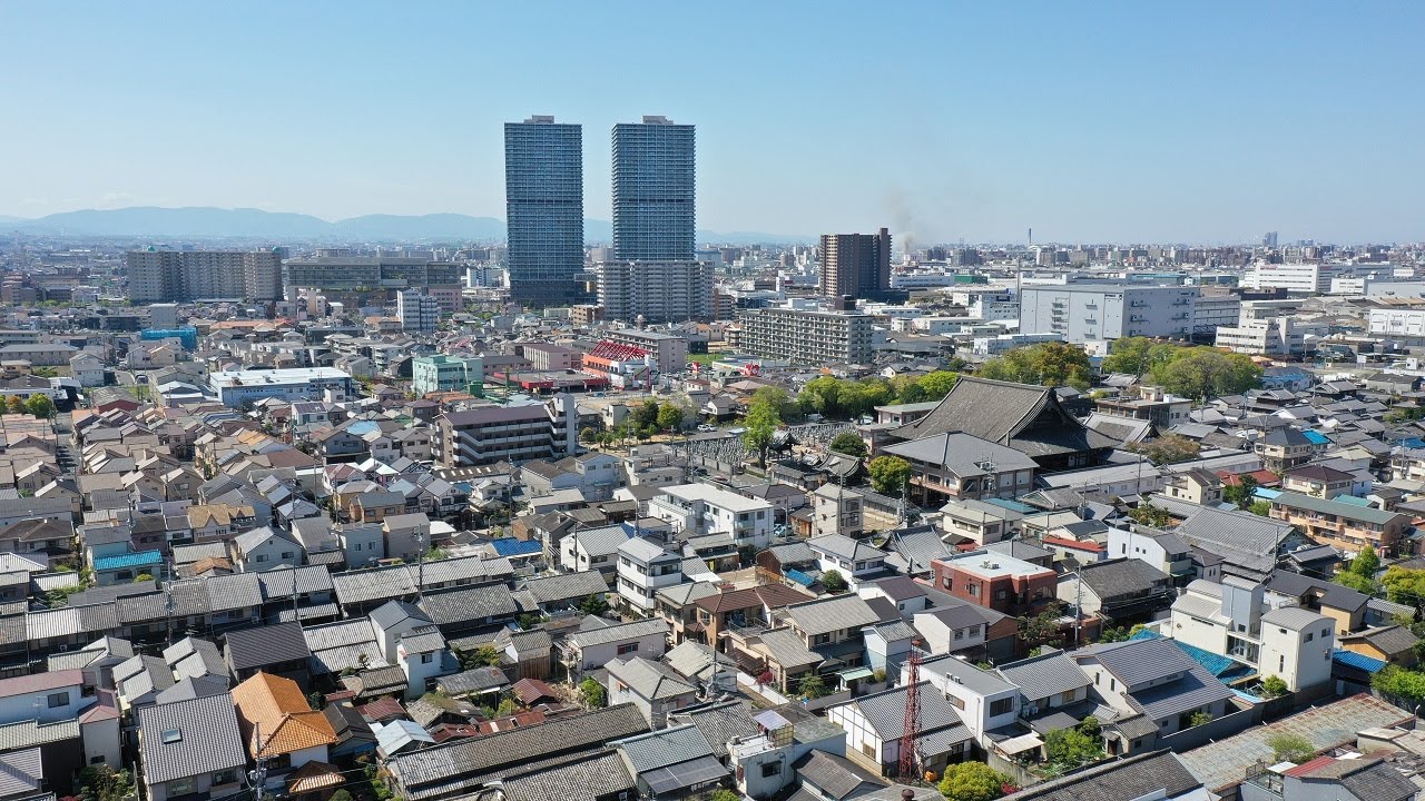 【短編】久宝寺寺内町 ドローン空撮映像　4K